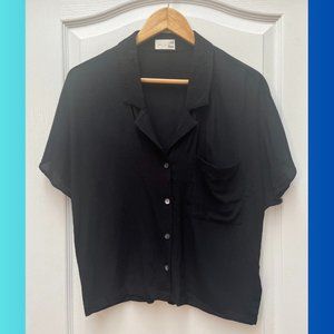 Aritzia Wilfred Free Shawna Blouse Black Size Medium